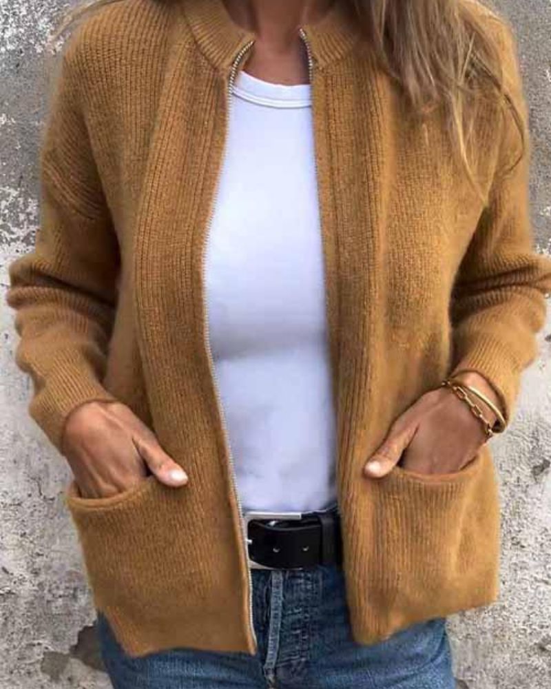 ZOYA | Cardigan cu fermoar pentru toamnă