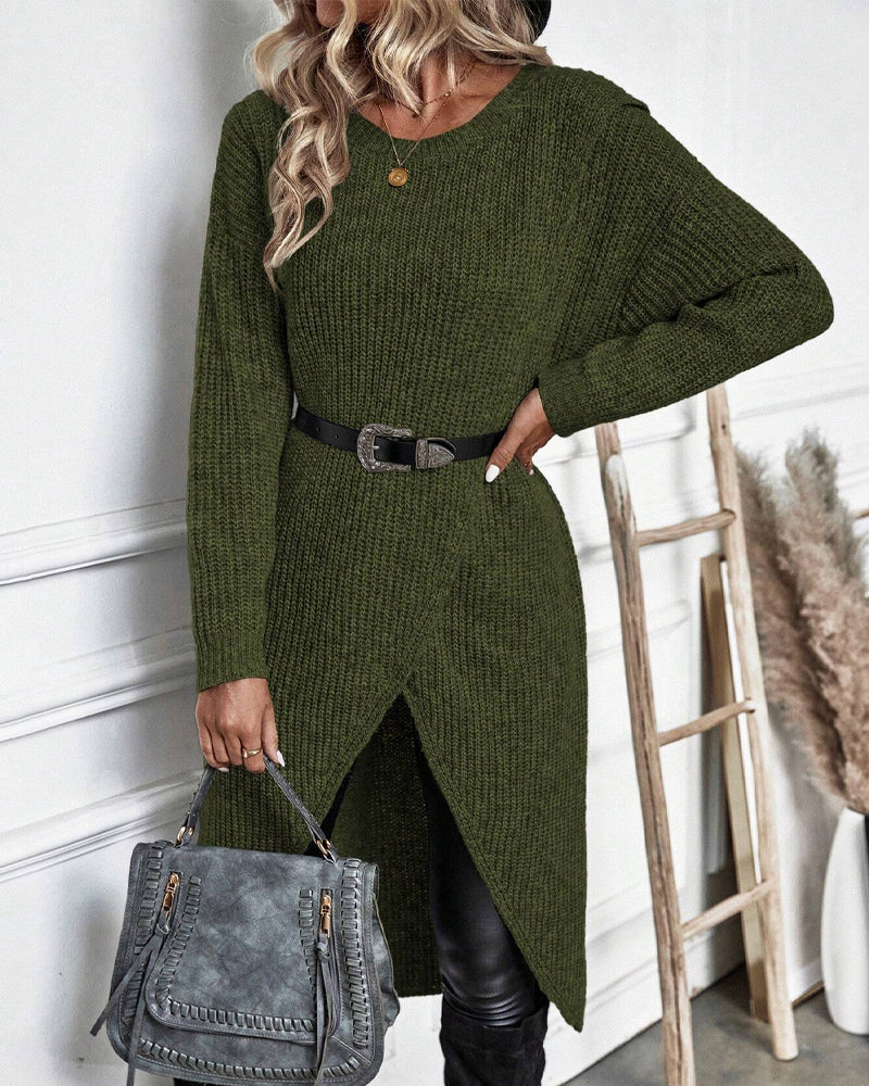 IGGY | Rochie Pulover din Amestec de Bumbac Stilată