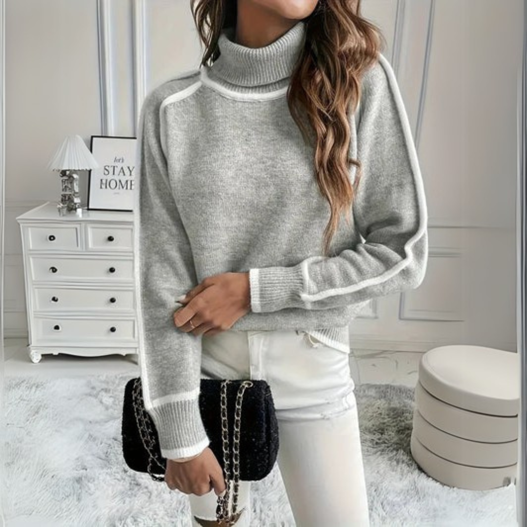 AURORA | Pulover Elegant cu Guler Înalt