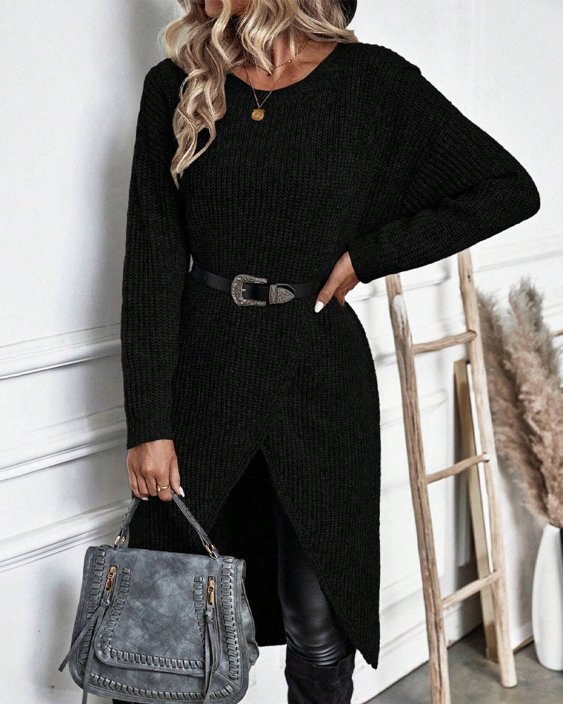 IGGY | Rochie Pulover din Amestec de Bumbac Stilată