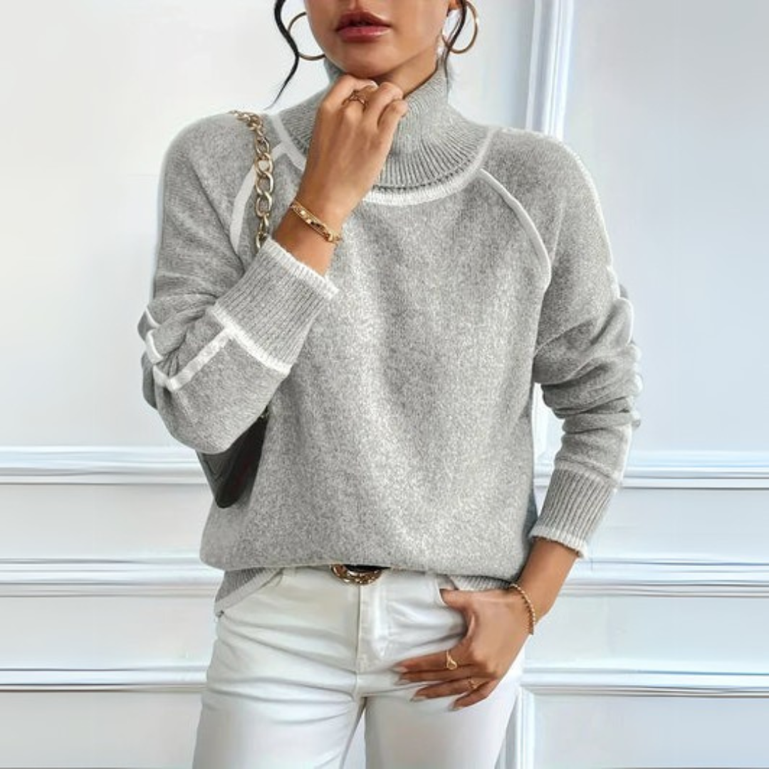 AURORA | Pulover Elegant cu Guler Înalt