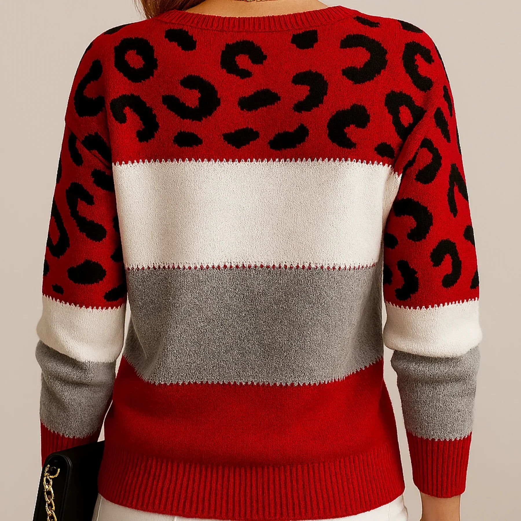 LEIA | Pulover casual cu imprimeu leopard
