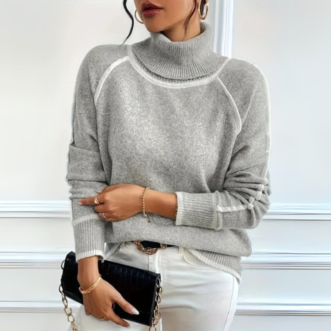 AURORA | Pulover Elegant cu Guler Înalt